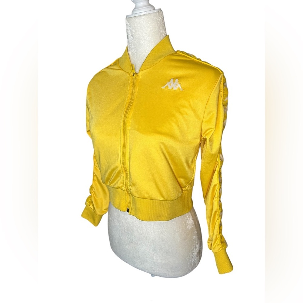 Kappa Yellow Satin Bomber Jacket with White Logo